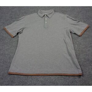 Eleventy Polo Shirt Platinum Special Collection Men L Gray Short Sleeve Cotton